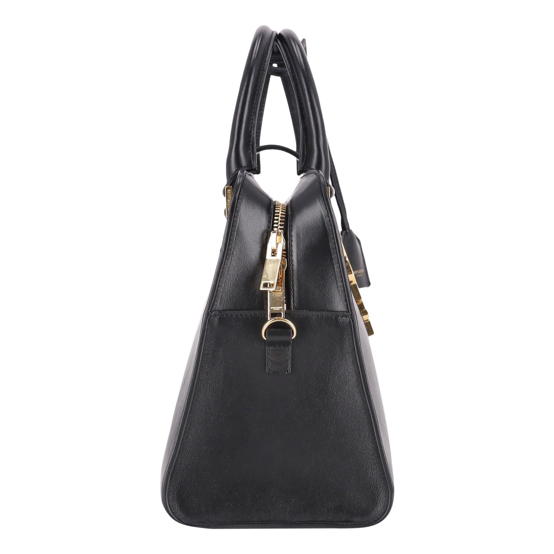 Saint Laurent Borsa Tote Piccola Cabas in pelle di vitello con logo 'YSL' In condizioni ottime in vendita a London, GB