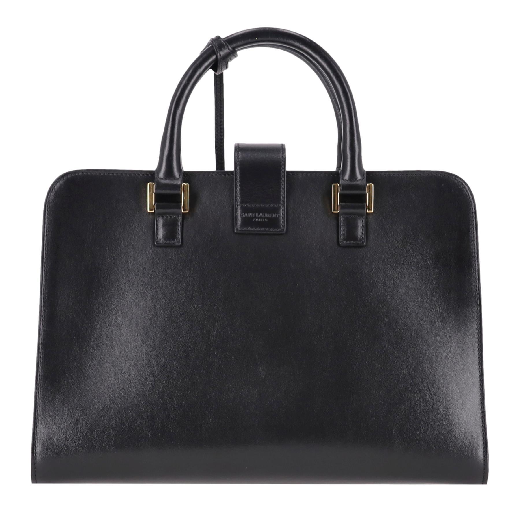 Donna Saint Laurent Borsa Tote Piccola Cabas in pelle di vitello con logo 'YSL' in vendita