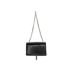 Saint Laurent Calfskin Lizard Embossed Kate Tassel Shoulder Bag Black