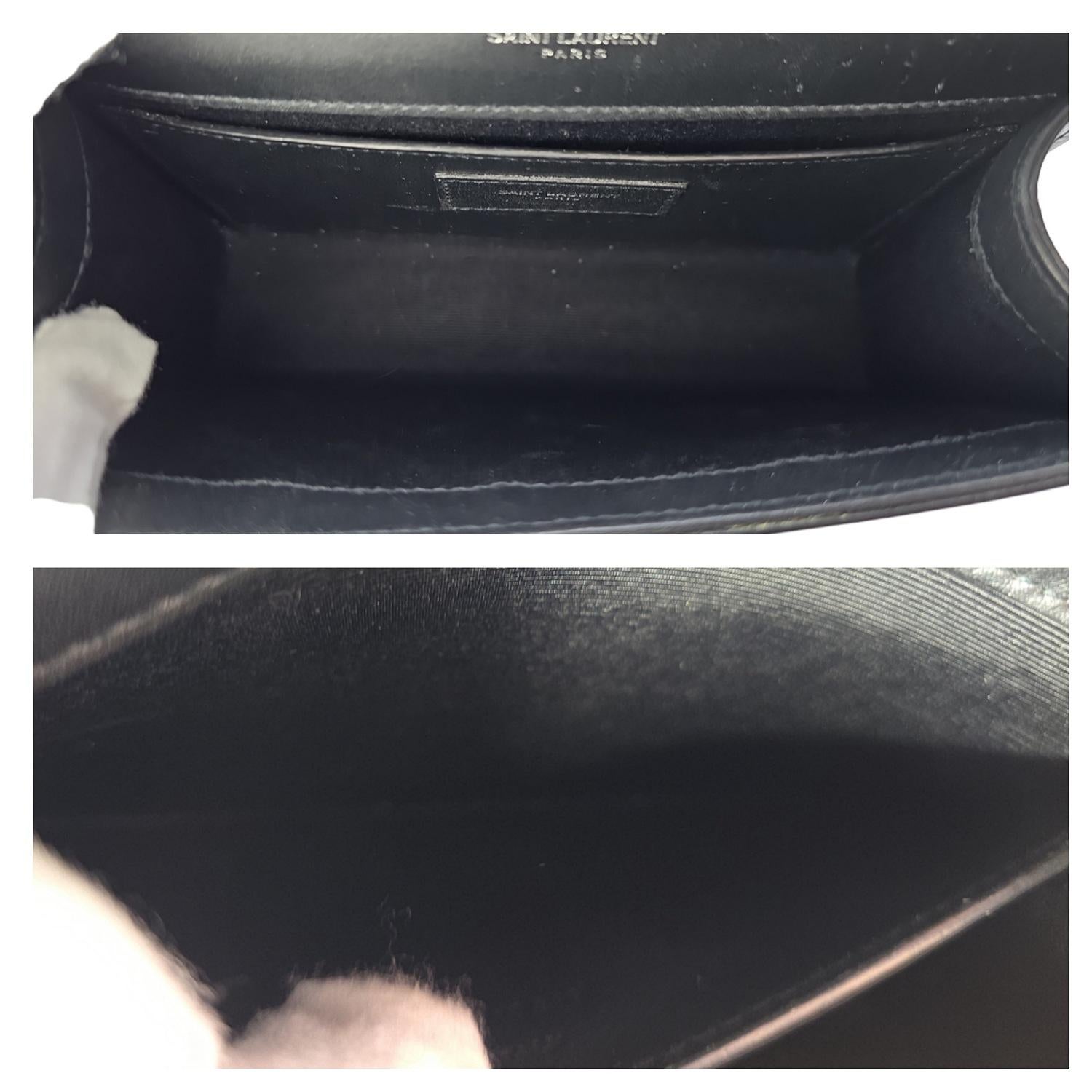 Saint Laurent Calfskin Lizard Embossed Kate Tassel Shoulder Bag Black For Sale 3