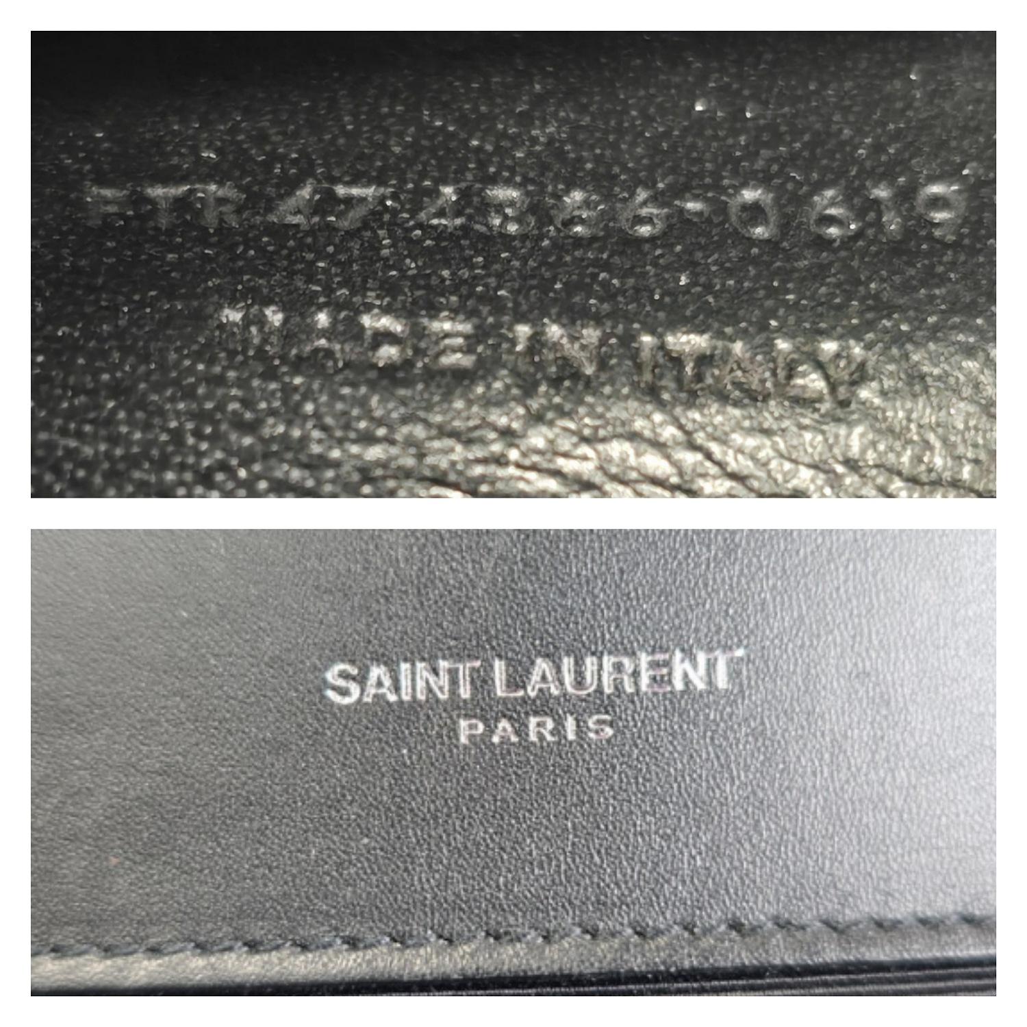 Saint Laurent Calfskin Lizard Embossed Kate Tassel Shoulder Bag Black For Sale 4