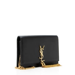 Saint Laurent Calfskin Monogram Kate Tassel Chain Wallet