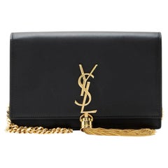 Saint Laurent Calfskin Monogram Kate Tassel Chain Wallet