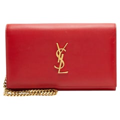 Saint Laurent Calfskin Monogram Kate Wallet on Chain
