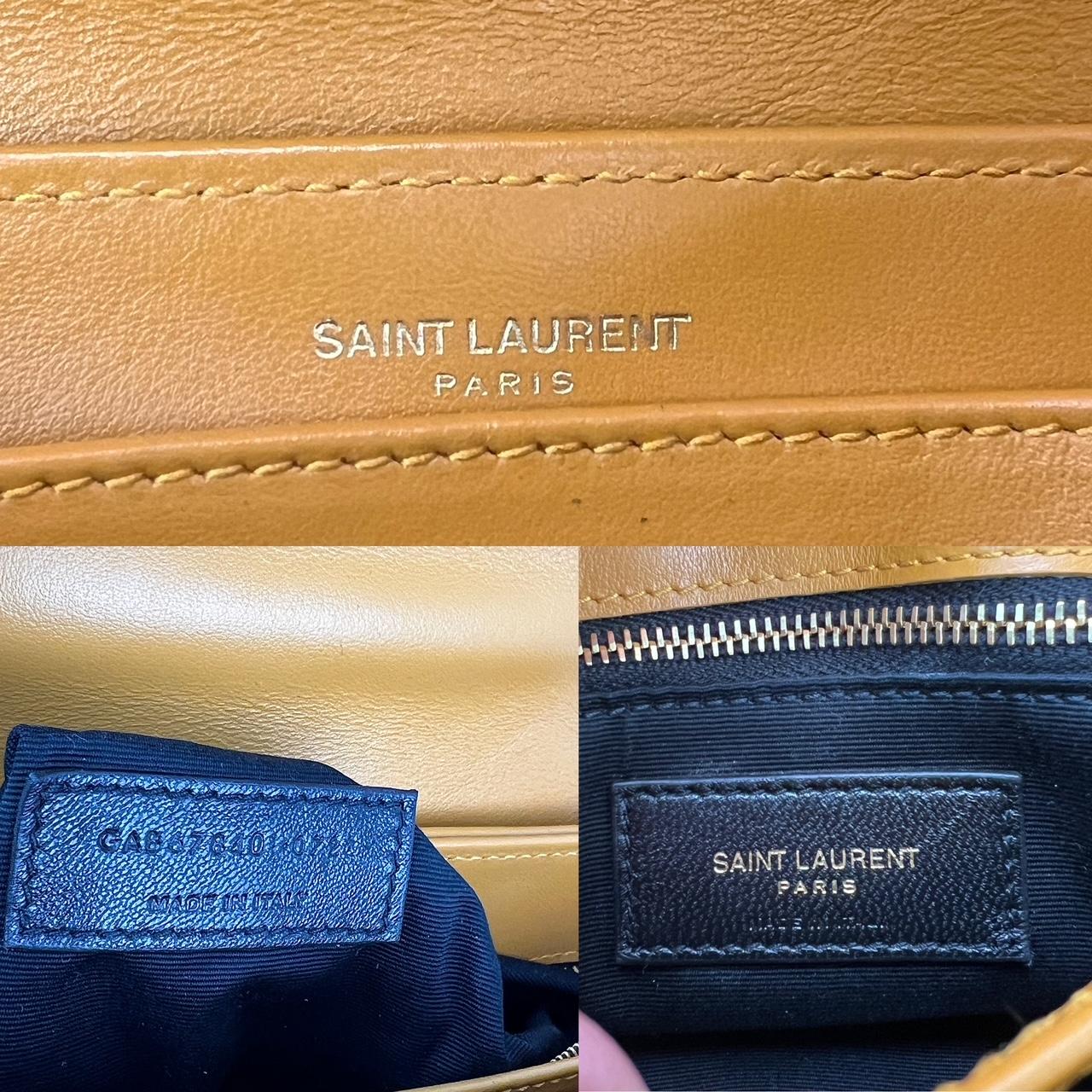 Usado 100% Auténtico
Bolso cruzado Saint Laurent acolchado de piel de becerro Loulou amarillo
VALORACIÓN: A/B... Muy buena, bien cuidada, presenta pequeños signos de desgaste 
MATERIAL: piel de becerro
CORREA:Correa de piel amarilla YSL extraíble y