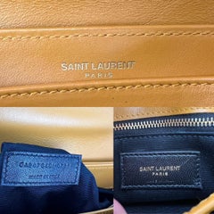 Saint Laurent Calfskin Quilted Toy Loulou Yellow Crossbody Bag