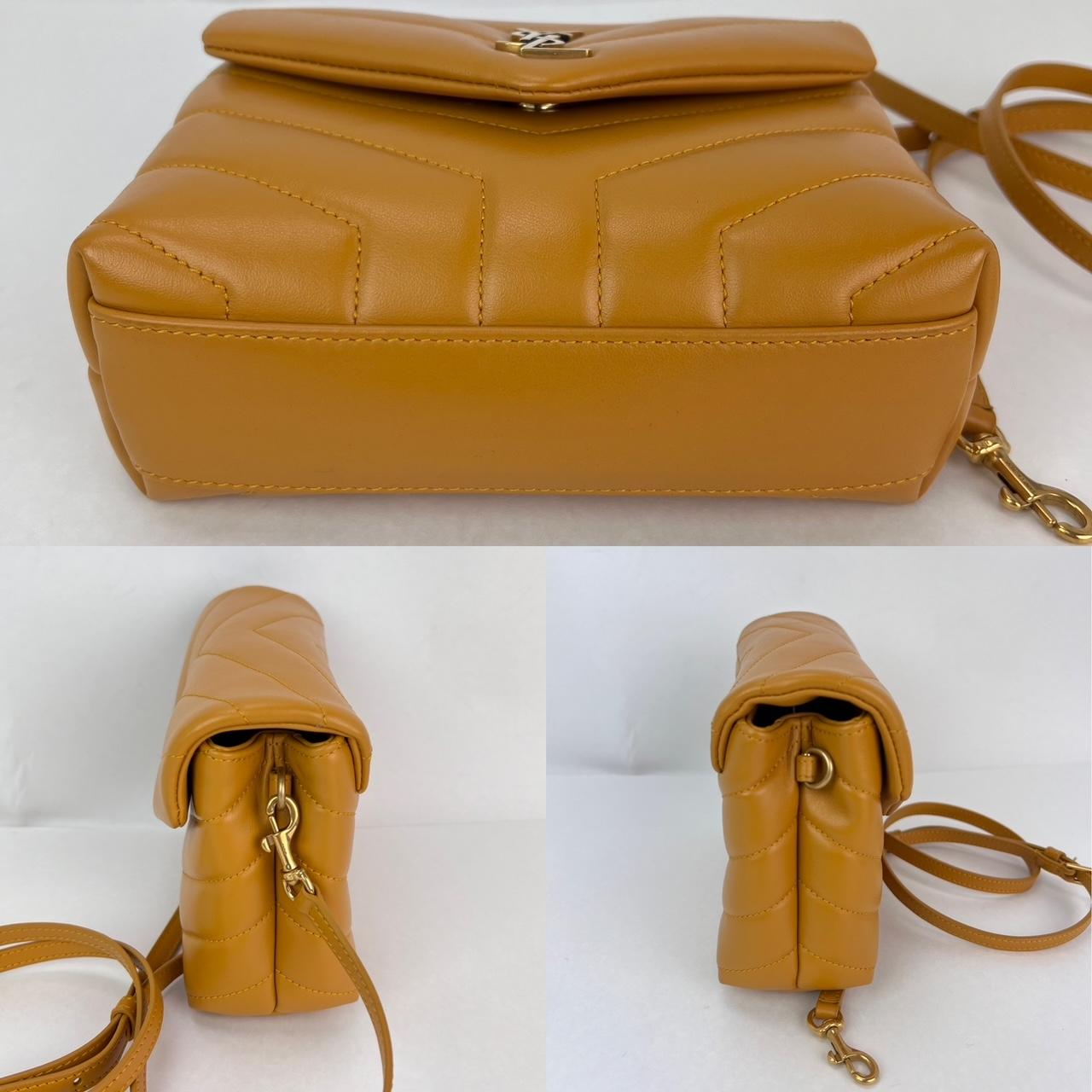 Bolso cruzado Saint Laurent acolchado de piel de becerro Loulou amarillo Amarillo en venta