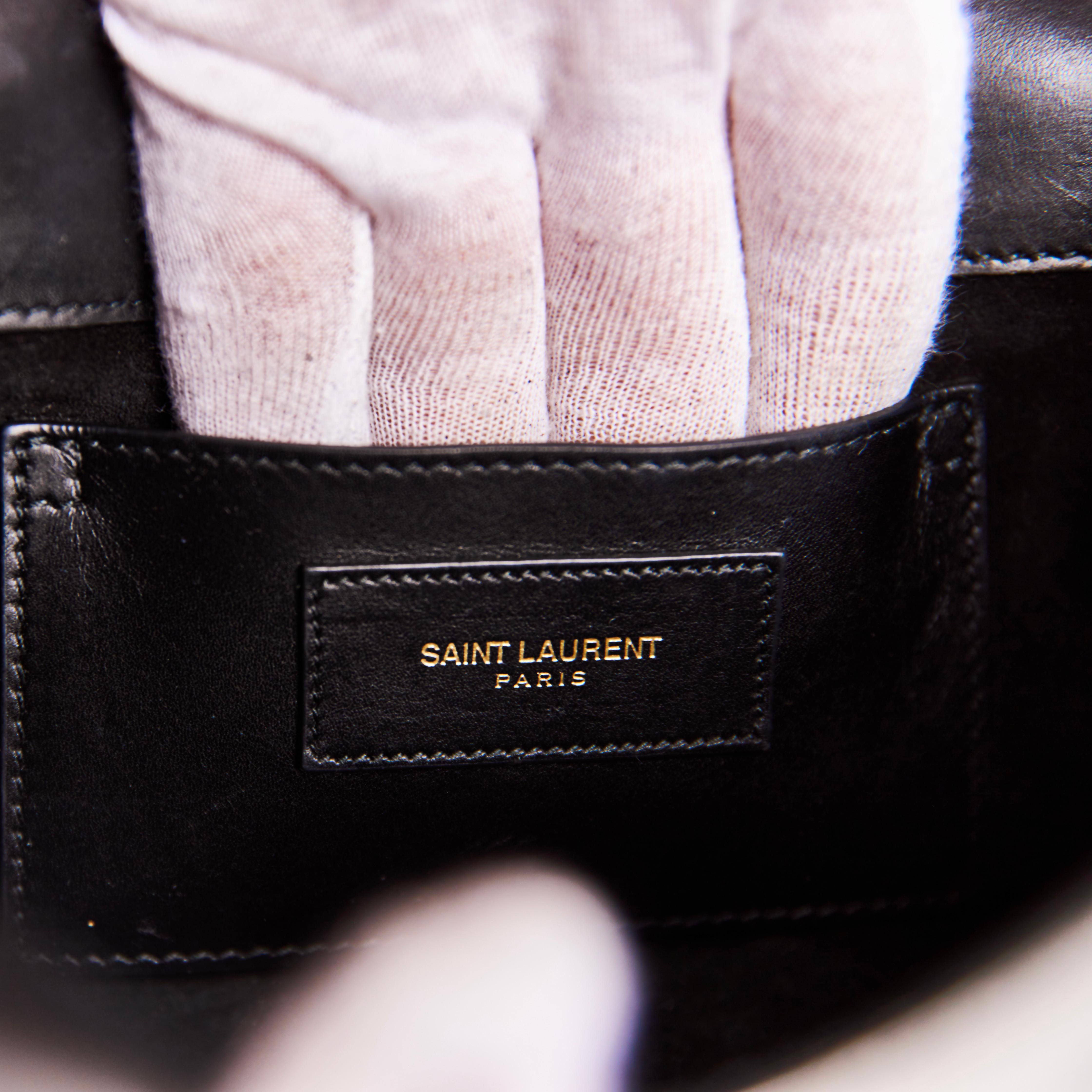 Women's or Men's Saint Laurent Calfskin Small Classic Monogram Kate Tassel Satchel Bag (326076) For Sale