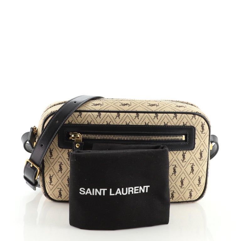 Saint Laurent Camera Bag Monogram All Over Canvas Small at 1stDibs