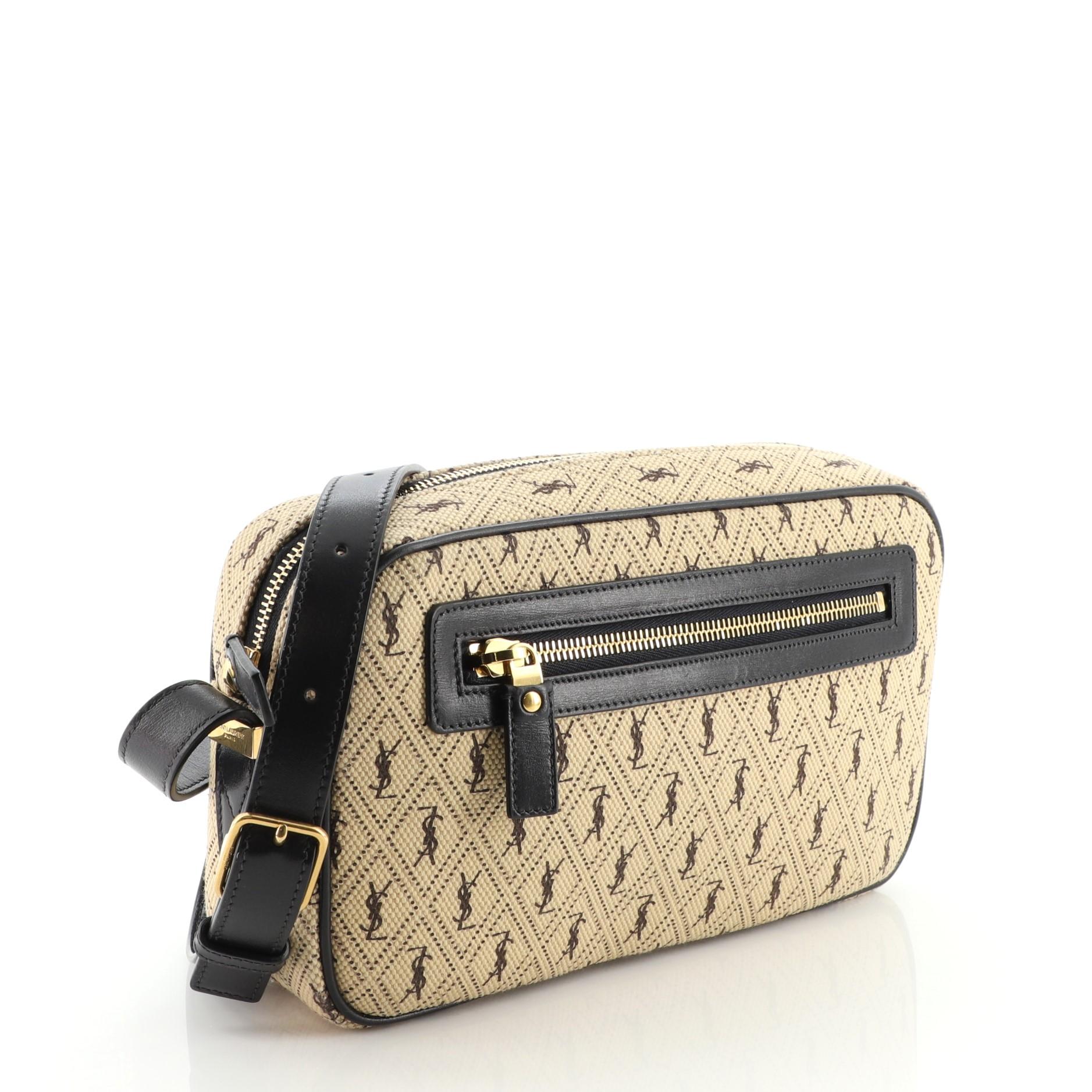 Saint Laurent Camera Bag Monogram All Over Canvas Small