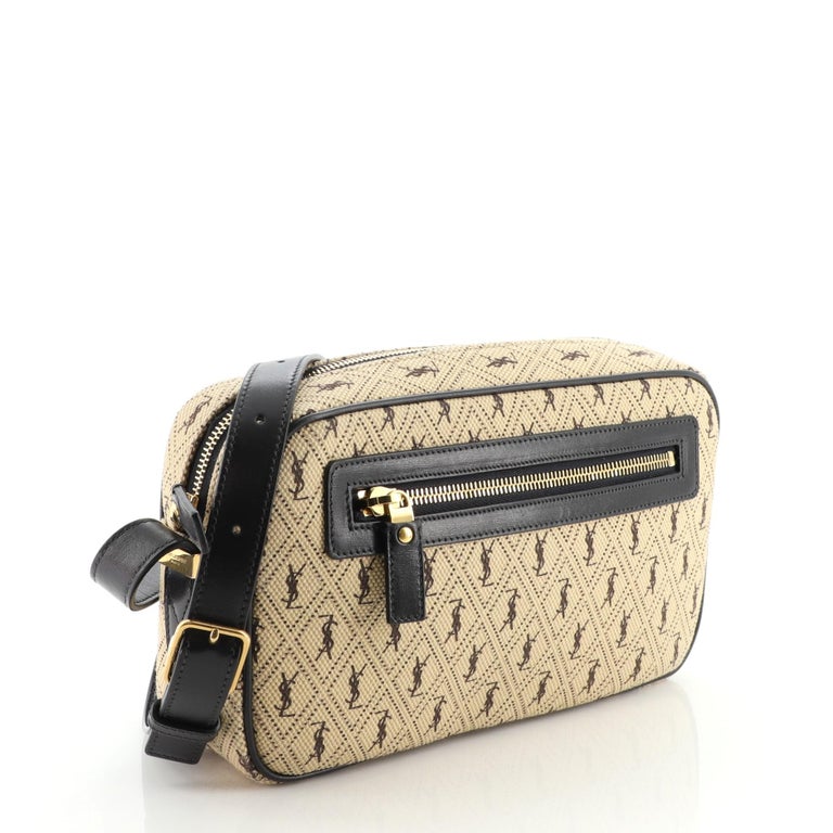 Le Monogramme small camera bag in canvas and smooth leather, Saint Laurent