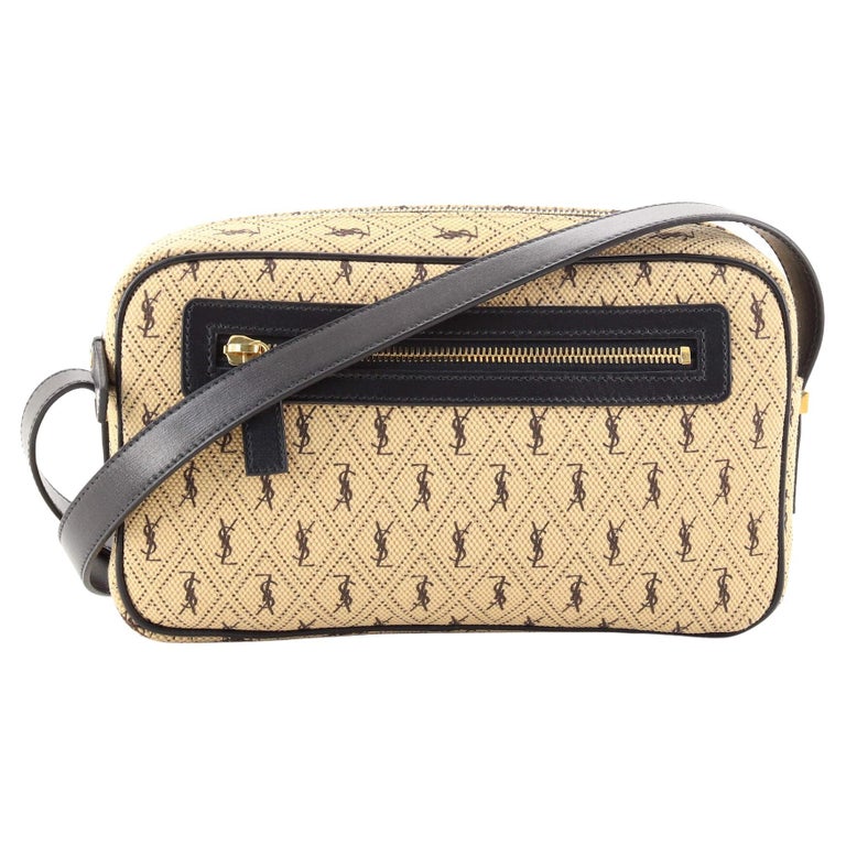 Saint Laurent Camera Bag Monogram All Over Canvas Small For Sale at 1stDibs