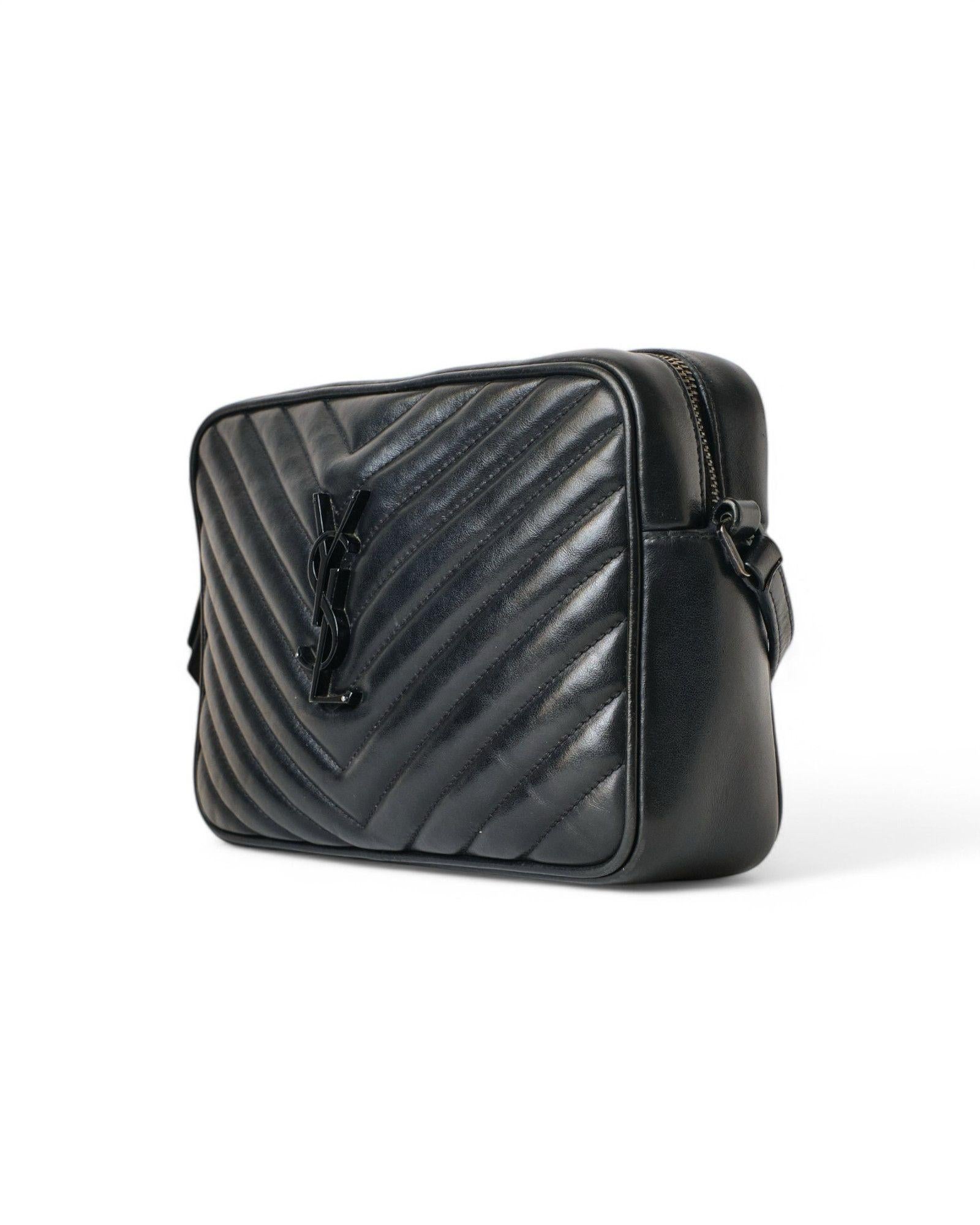 Saint Laurent Camera Bag Quilted Black In Good Condition In Torre Del Greco, IT
