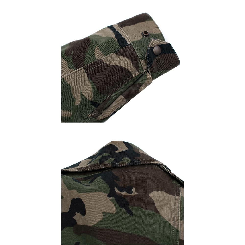 Saint Laurent Camo Shearling Lined Bomber Jacket  - Us size 6 3
