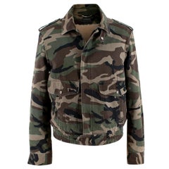 Saint Laurent Camo Shearling gefütterte Bomberjacke - Us Größe 6