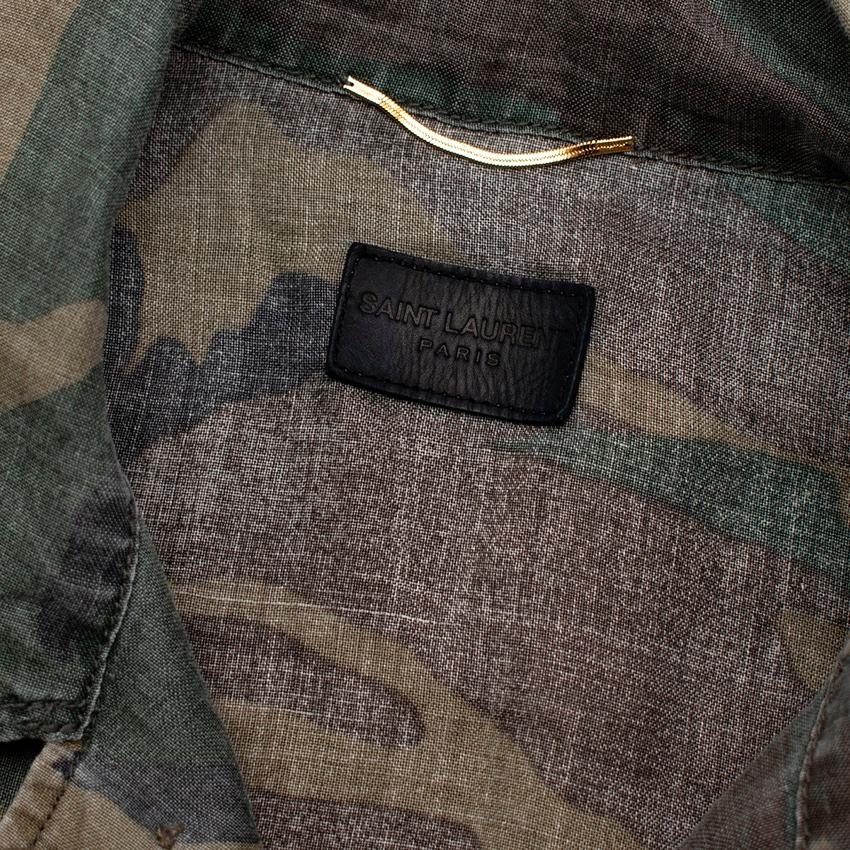 Gray Saint Laurent Camouflage Khaki Field Jacket