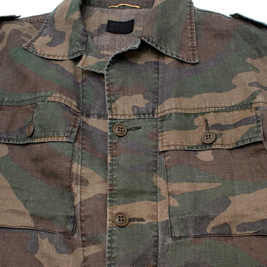 Saint Laurent Camouflage Khaki Field Jacket In Excellent Condition In London, GB