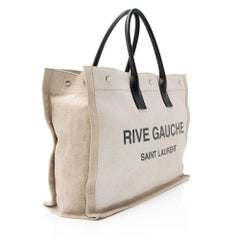 Saint Laurent Canvas-Kalbsleder-Tasche „Rive Gauche“ – groß