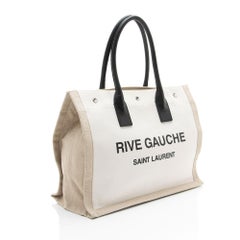 Saint Laurent Canvas-Kalbsleder-Tasche „Rive Gauche“ (klein)