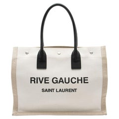 Saint Laurent Canvas-Kalbsleder-Tasche „Rive Gauche“ (klein)