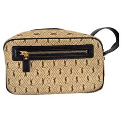 Saint Laurent Canvas Monogramm All Over Kameratasche in Beige