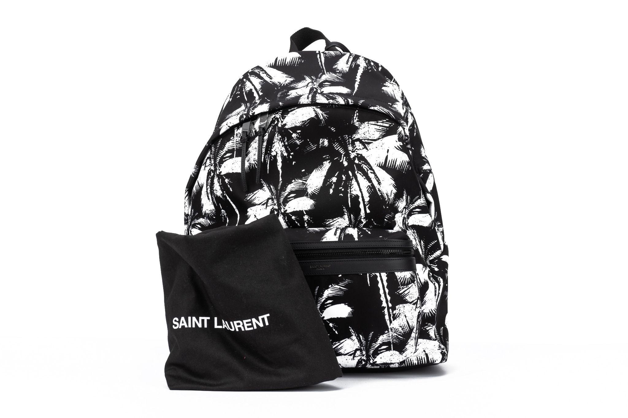 Saint Laurent Canvas Palm Tree Backpack New In New Condition For Sale In West Hollywood, CA