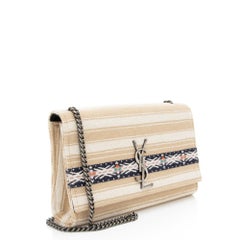 Saint Laurent Canvas Printed Monogram Kate Shoulder Bag
