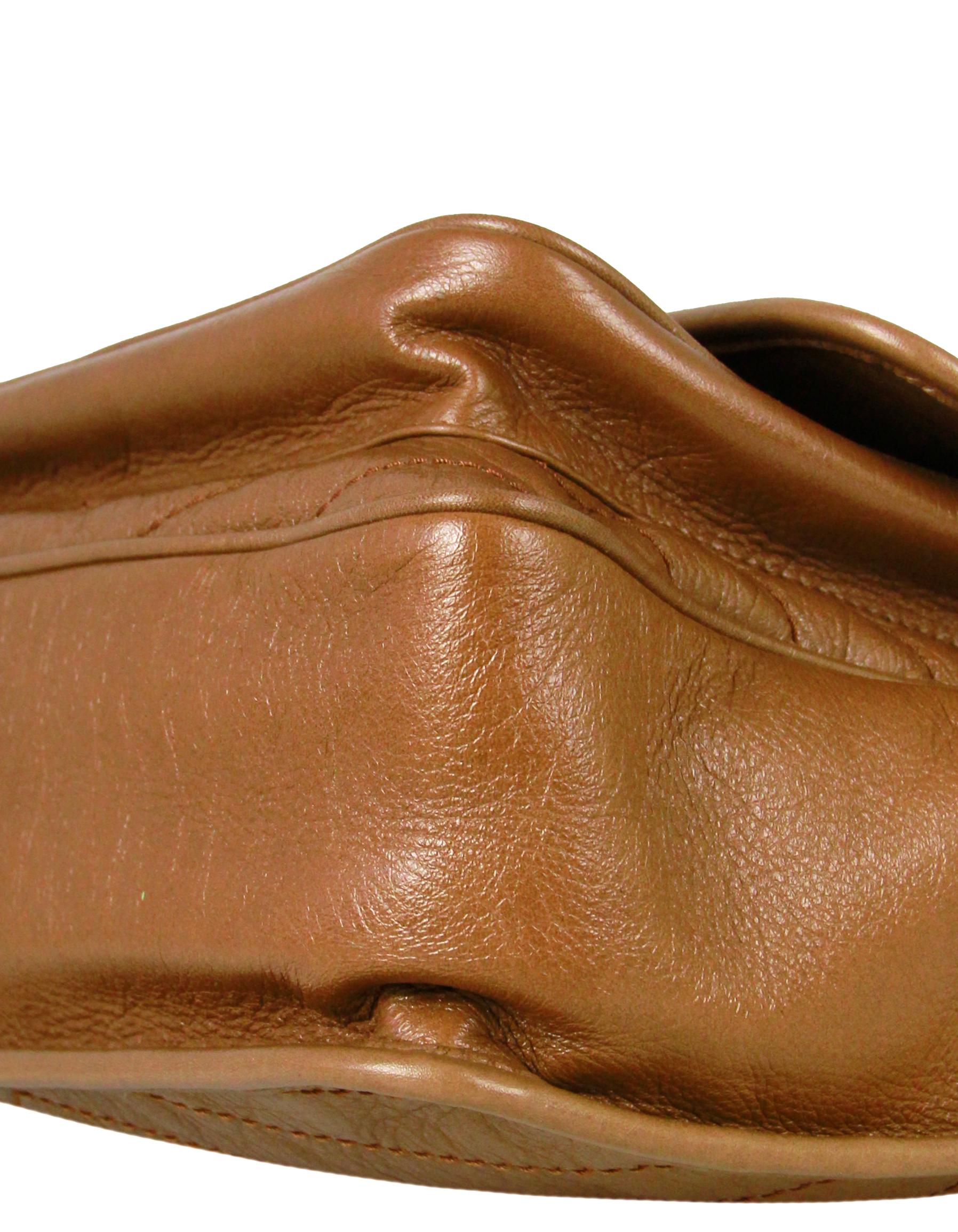 Brown Saint Laurent Caramel Calfskin Medium Niki Chain Shoulder Bag