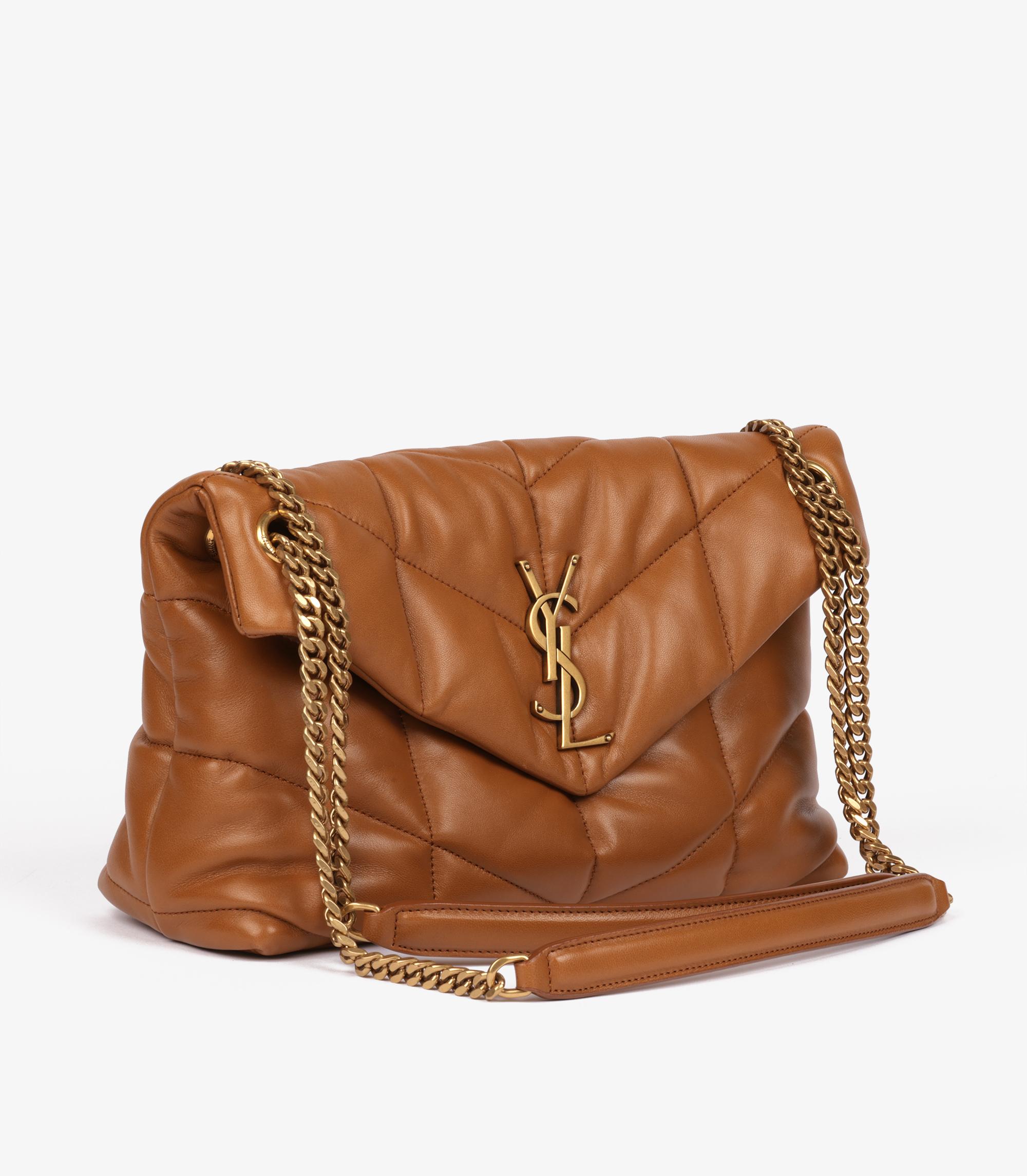 Brown Saint Laurent  Caramel Quilted Nappa Leather Small Loulou