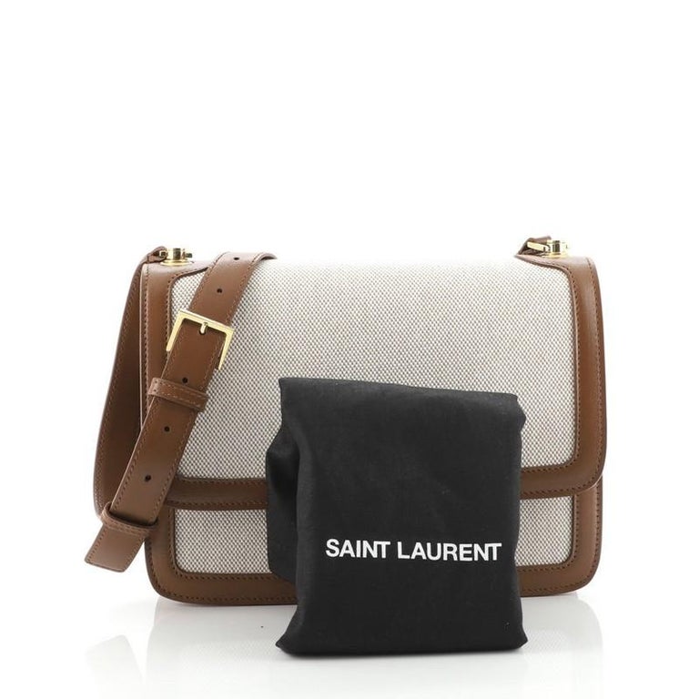 LE MONOGRAMME CROSSBODY BAG IN CASSANDRE CANVAS AND SMOOTH LEATHER, Saint  Laurent