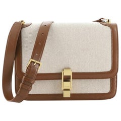 Saint Laurent Carre Satchel Canvas with Leather Medium