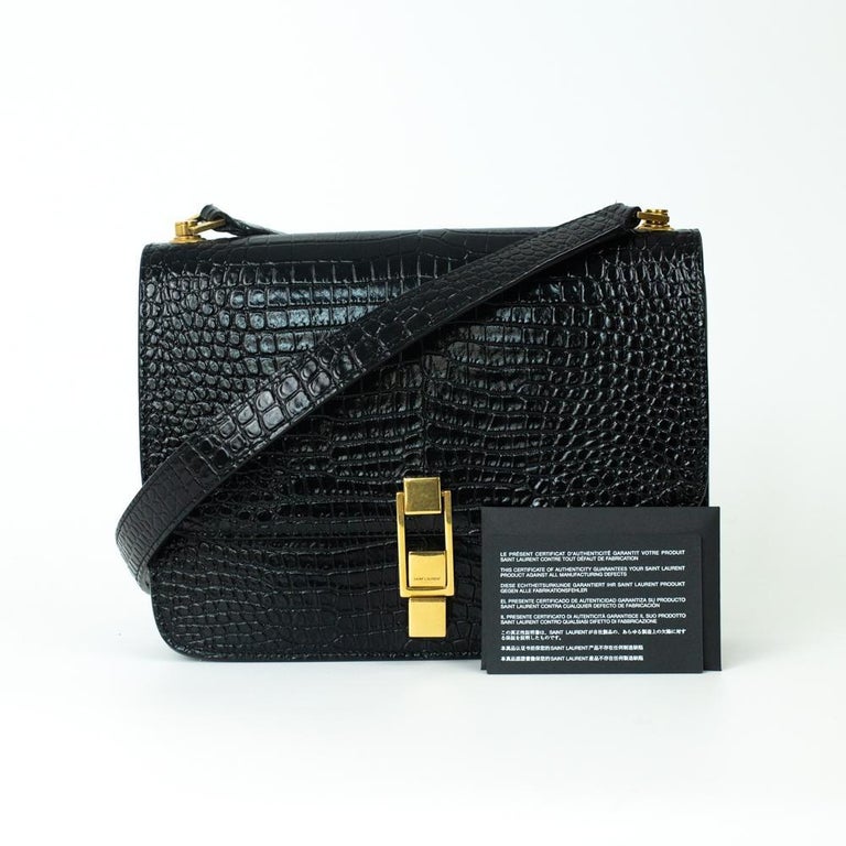 Saint Laurent Women Purple Leather Le Carre Shoulder Bag main image 0