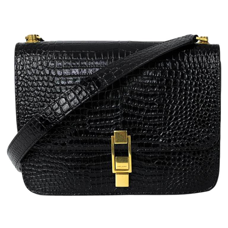 Saint Laurent Women Purple Leather Le Carre Shoulder Bag main image 1