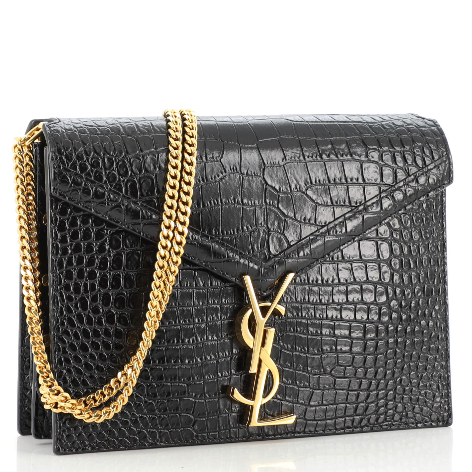 cassandre classic crossbody bag in crocodile-embossed leather