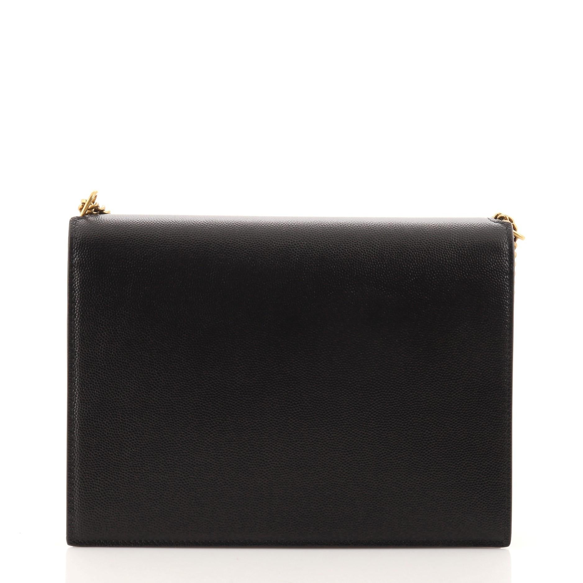 Black Saint Laurent Cassandra Chain Shoulder Bag Leather Small