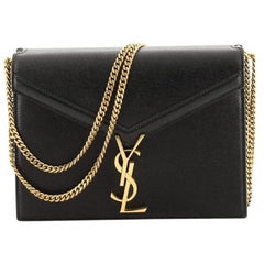 Saint Laurent Cassandra Chain Shoulder Bag Leather Small