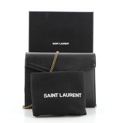 Saint Laurent Cassandra Chain Wallet Leather Mini