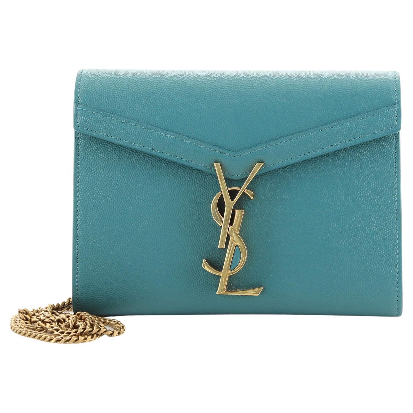 Saint Laurent Cassandra Chain Wallet Leather Mini