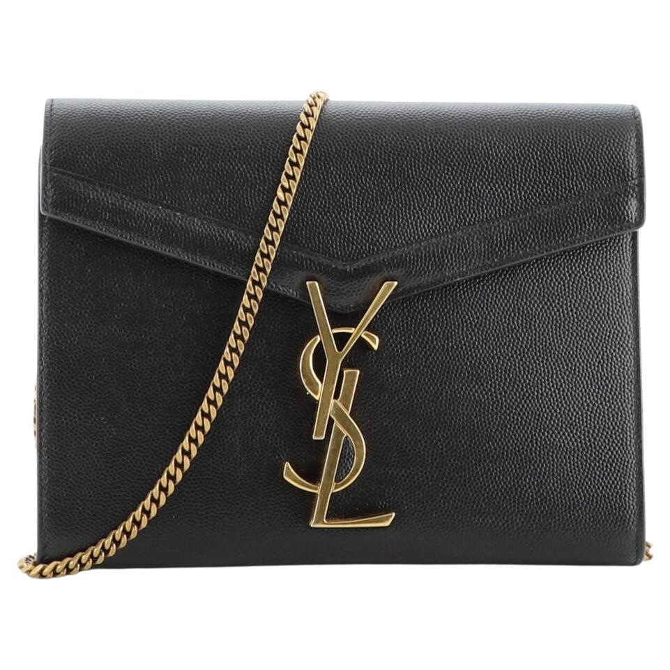 Saint Laurent Cassandra Chain Wallet Leather Mini