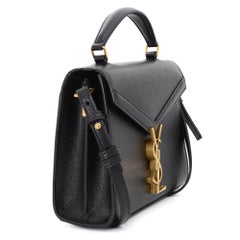 Saint Laurent Cassandra Mini Top Handle Bag Grain De Poudre Embossed Leather