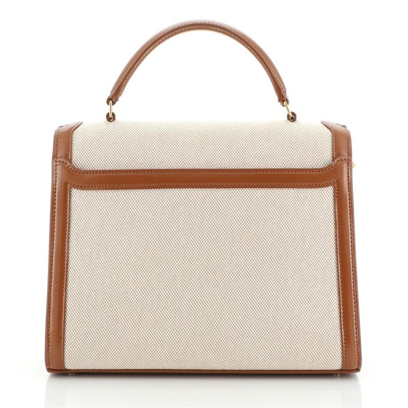 Saint Laurent Cassandra Top Handle Tasche Canvas mit Leder Medium bei 1stDibs