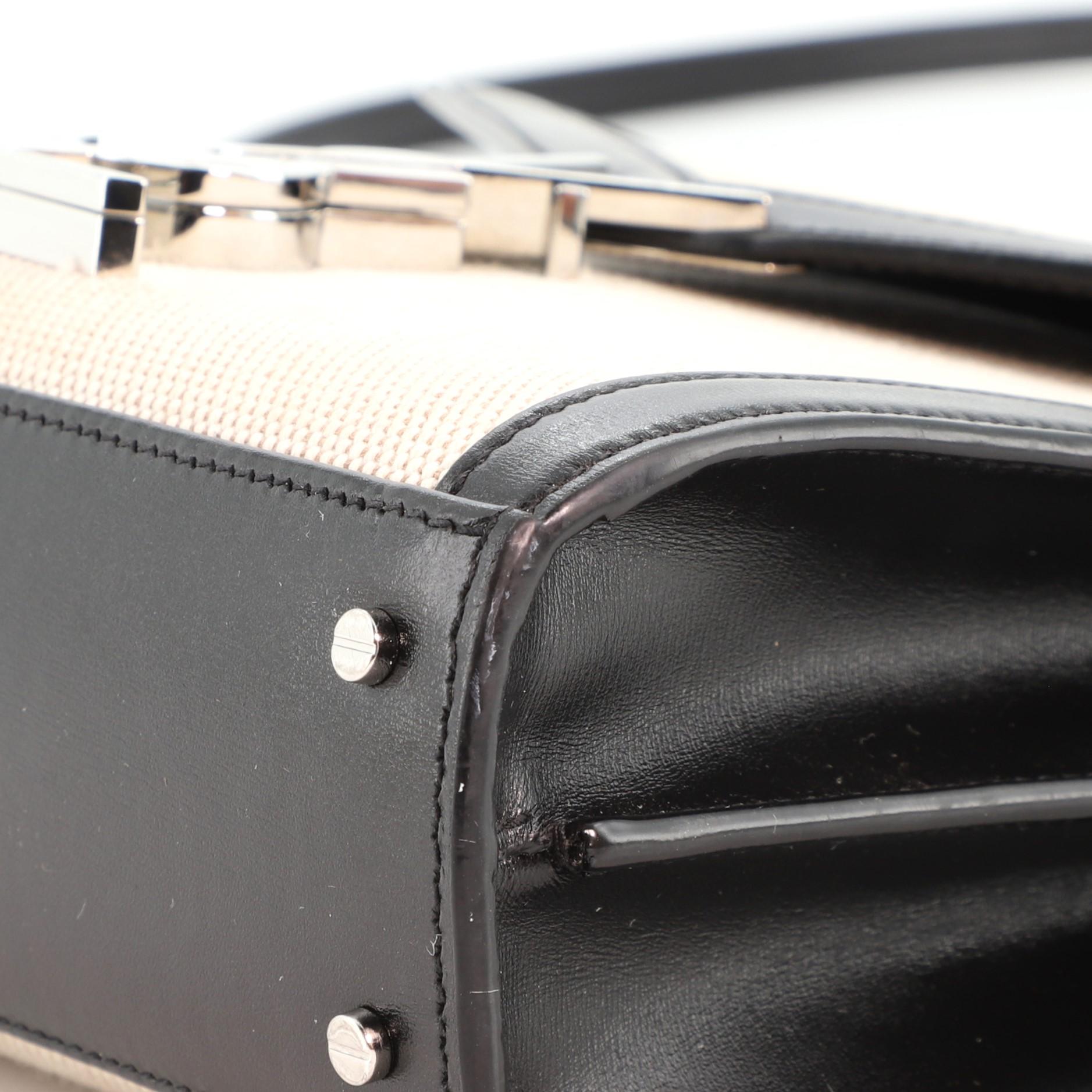 Saint Laurent Cassandra Henkeltasche aus Segeltuch mit Leder Mini 1