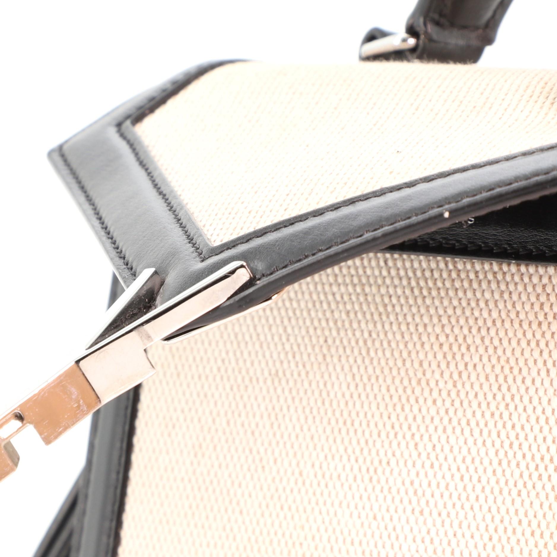 Saint Laurent Cassandra Henkeltasche aus Segeltuch mit Leder Mini 2