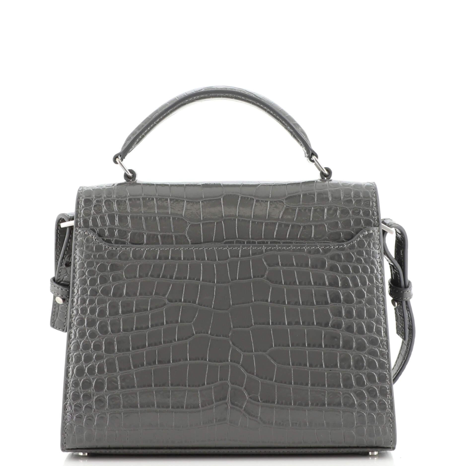 cassandre classic crossbody bag in crocodile-embossed leather