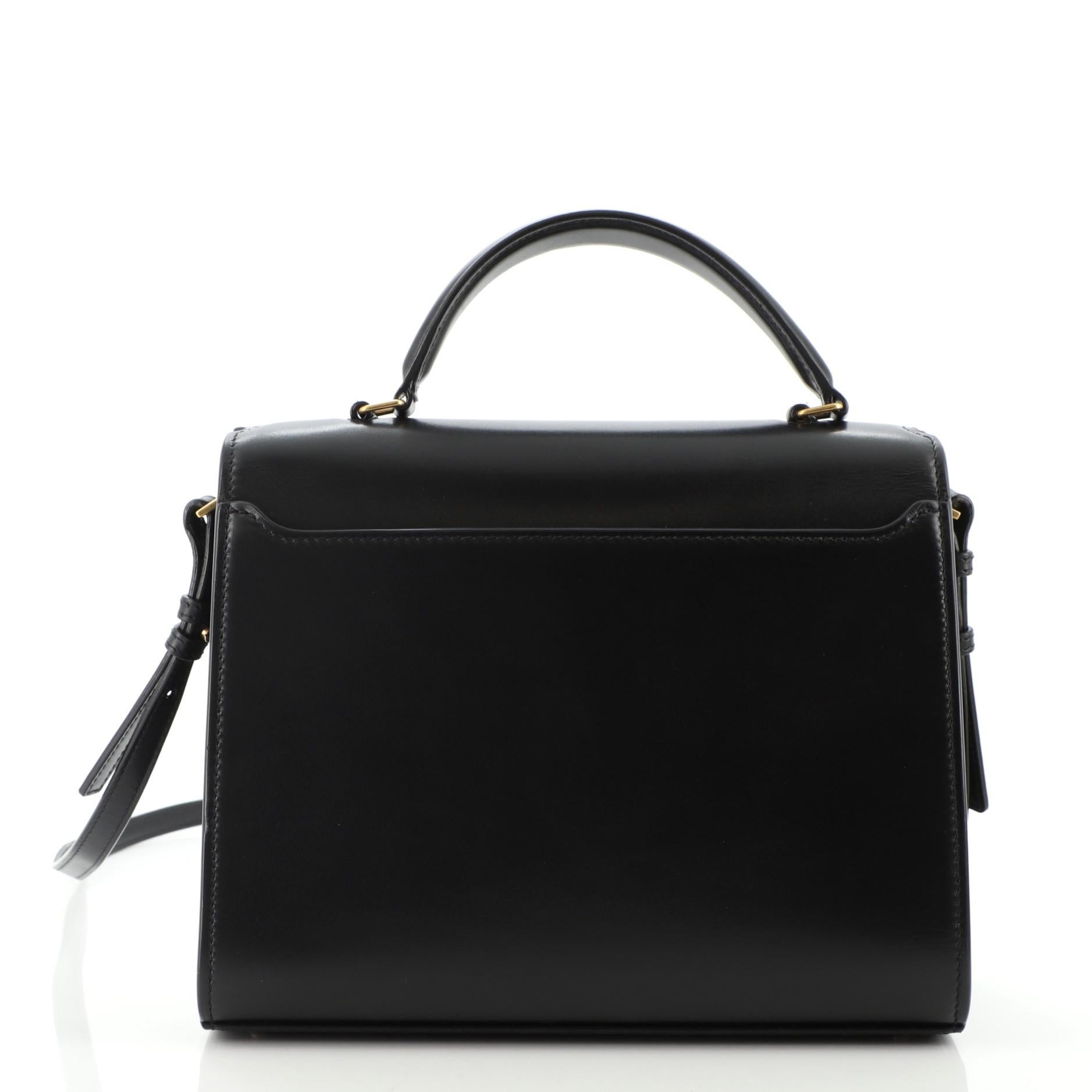 Saint Laurent Cassandra Top Handle Tasche aus Leder Medium im Zustand „Gut“ in NY, NY