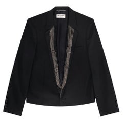 Saint Laurent Chain Detail Virgin Wool Jacket
