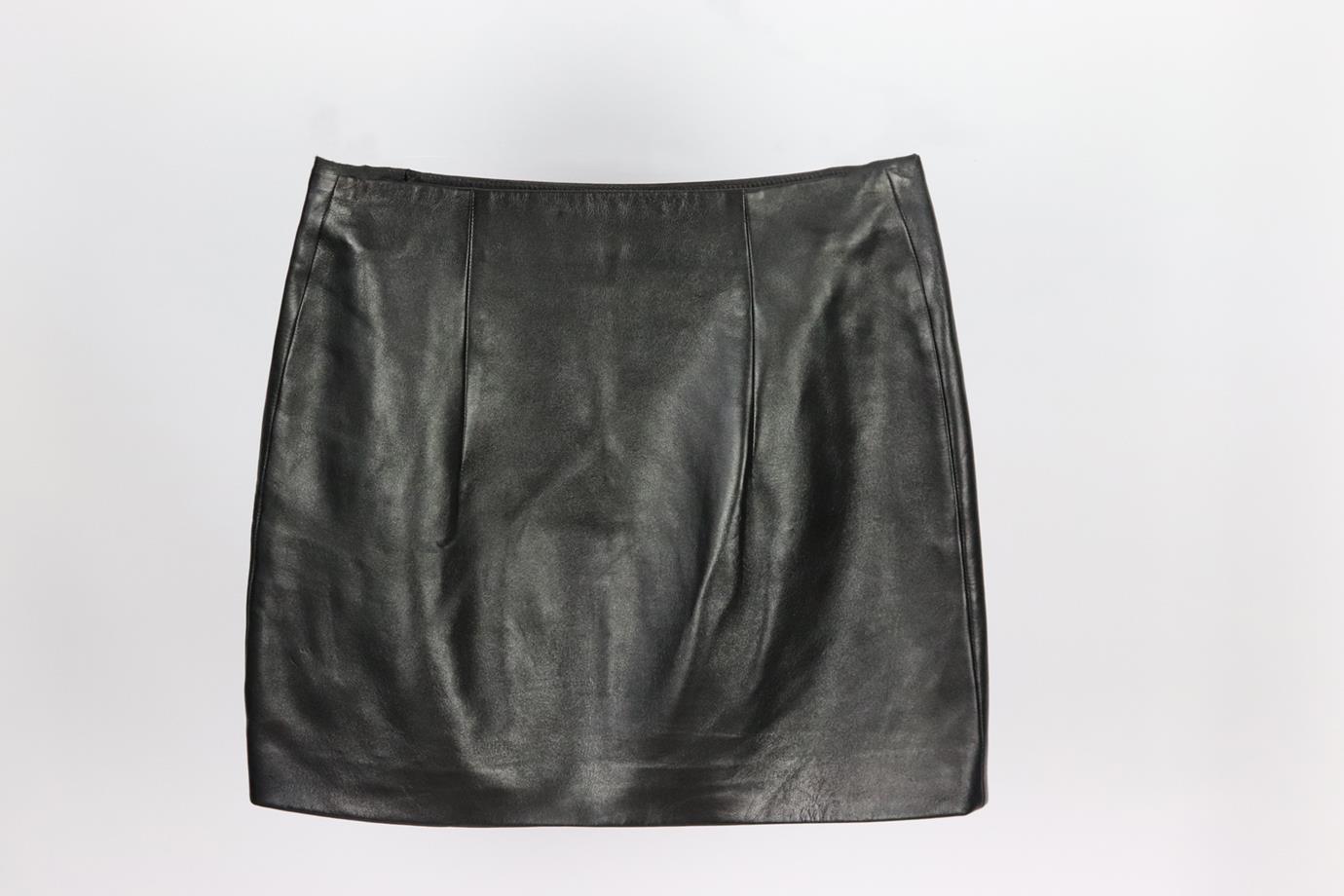 Black Saint Laurent Chain Detailed Leather Mini Skirt Fr 36 Uk 8