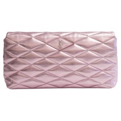 Saint Laurent Chardonnay Large Quilted Leather Clutch Bag