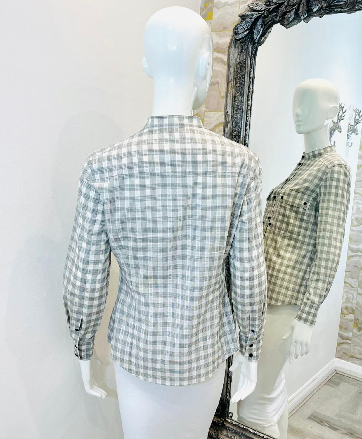 Saint Laurent Checked Cotton Shirt In Excellent Condition For Sale In London, GB