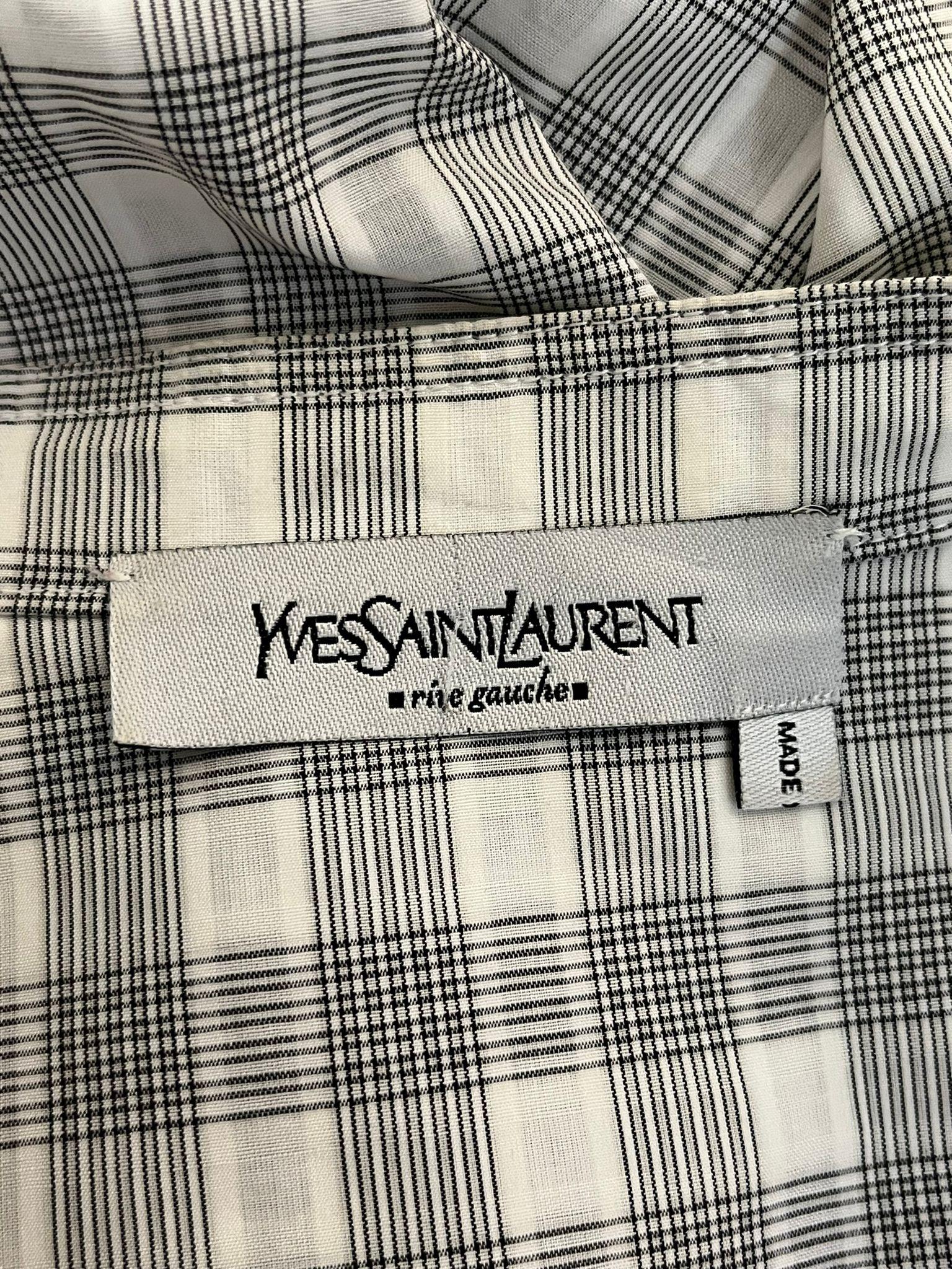 Women's or Men's Saint Laurent Checked Cotton Shirt For Sale